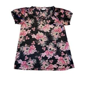 Amoureuse Pink Floral Satin Nightgown Romantic Feminine Plus Size 1X